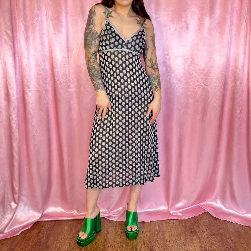 1970 sparkly spotty dress, by Devonshire Lady, size 8