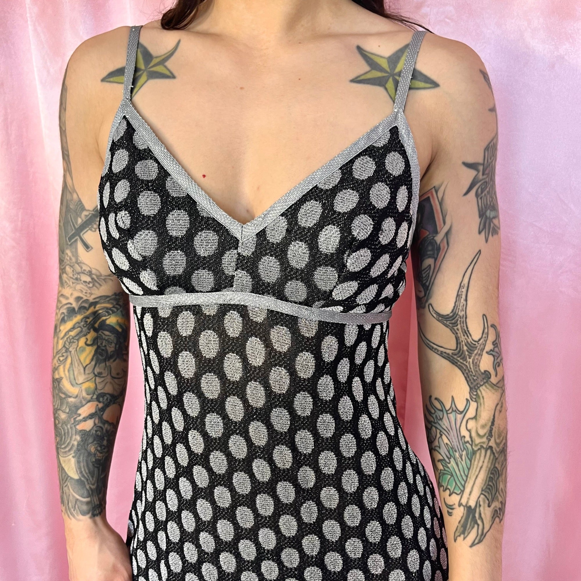 1970 sparkly spotty dress, by Devonshire Lady, size 8