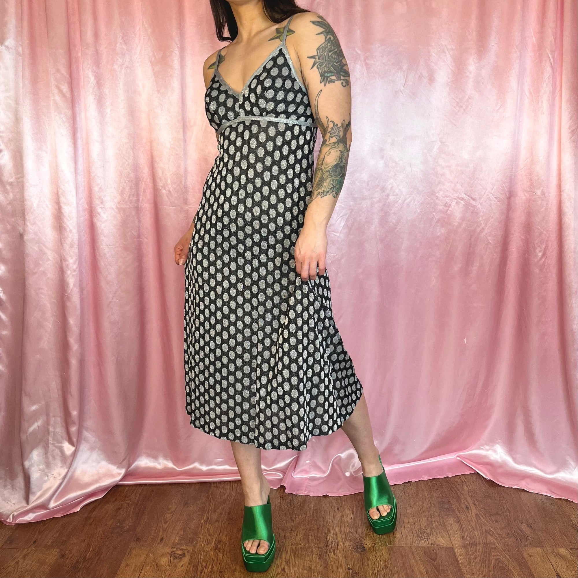 1970 sparkly spotty dress, by Devonshire Lady, size 8