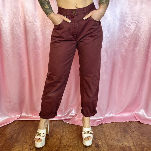 1980s Maroon Mom jeans, by LL Bean, size 10