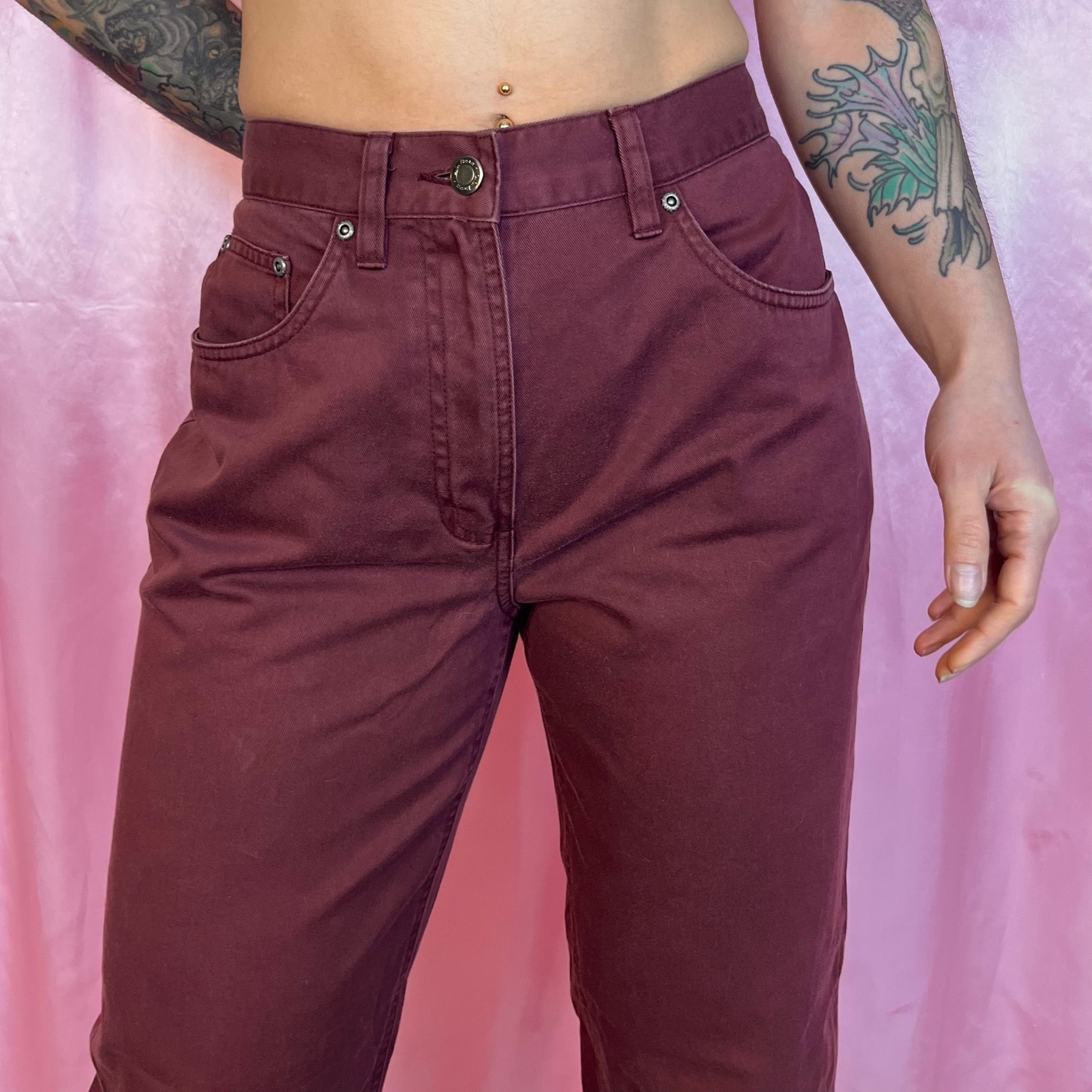 1980s Maroon Mom jeans, by LL Bean, size 10
