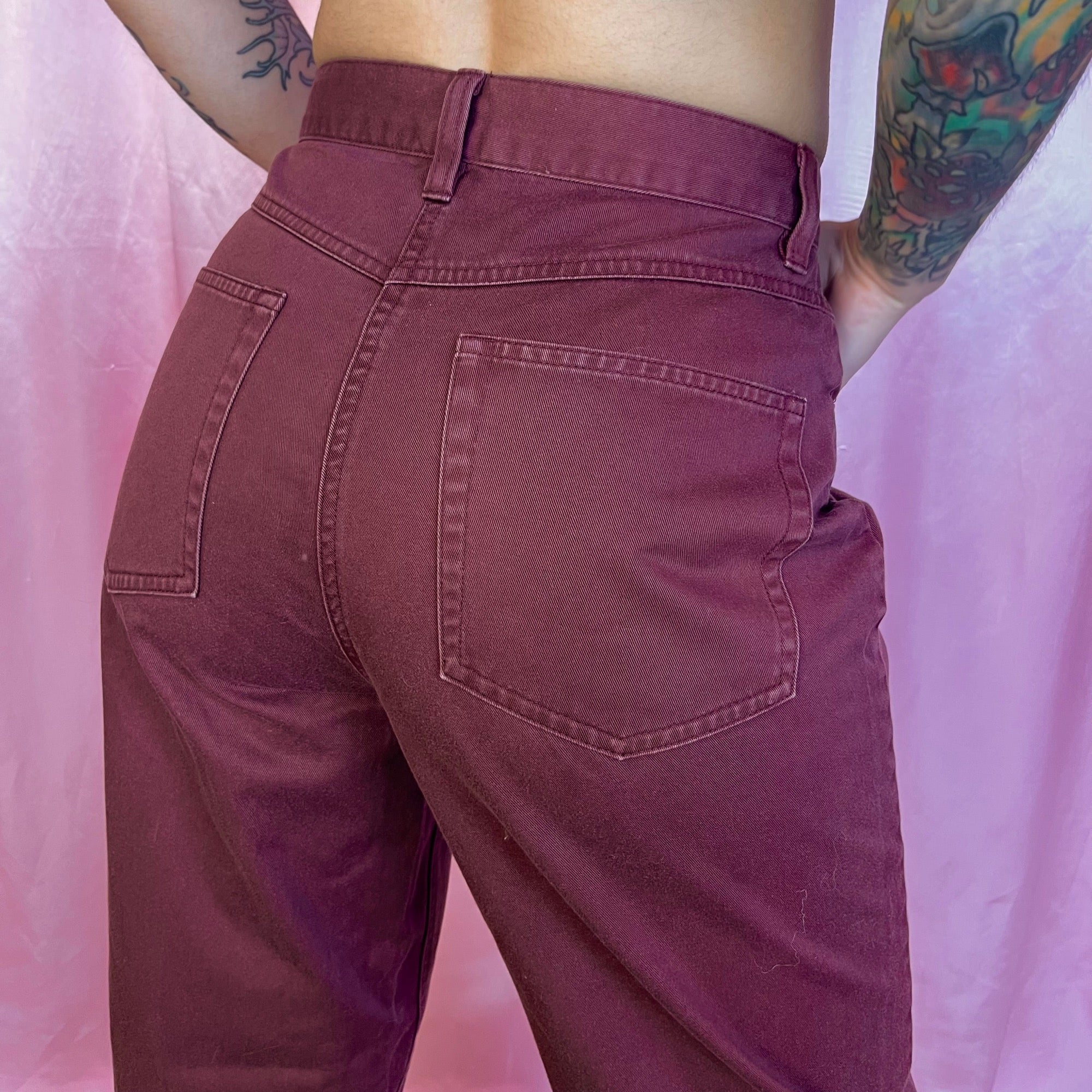 1980s Maroon Mom jeans, by LL Bean, size 10