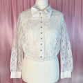 1980s Lace bomber style top, unbranded, size 14