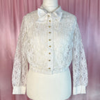 1980s Lace bomber style top, unbranded, size 14