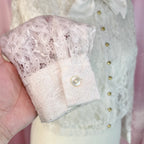 1980s Lace bomber style top, unbranded, size 14