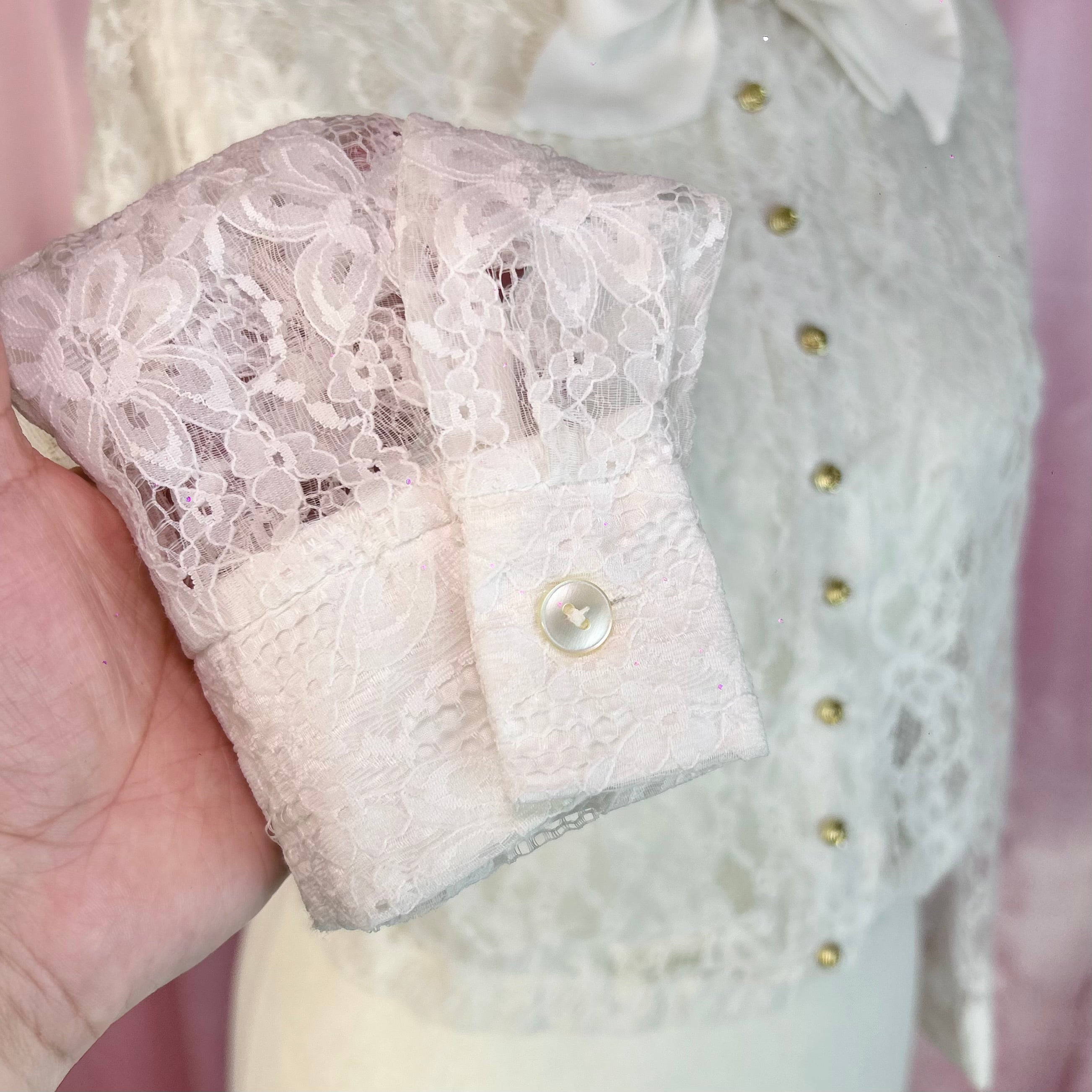 1980s Lace bomber style top, unbranded, size 14