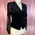 1980s Cotton velvet jacket, Unbranded, size 12