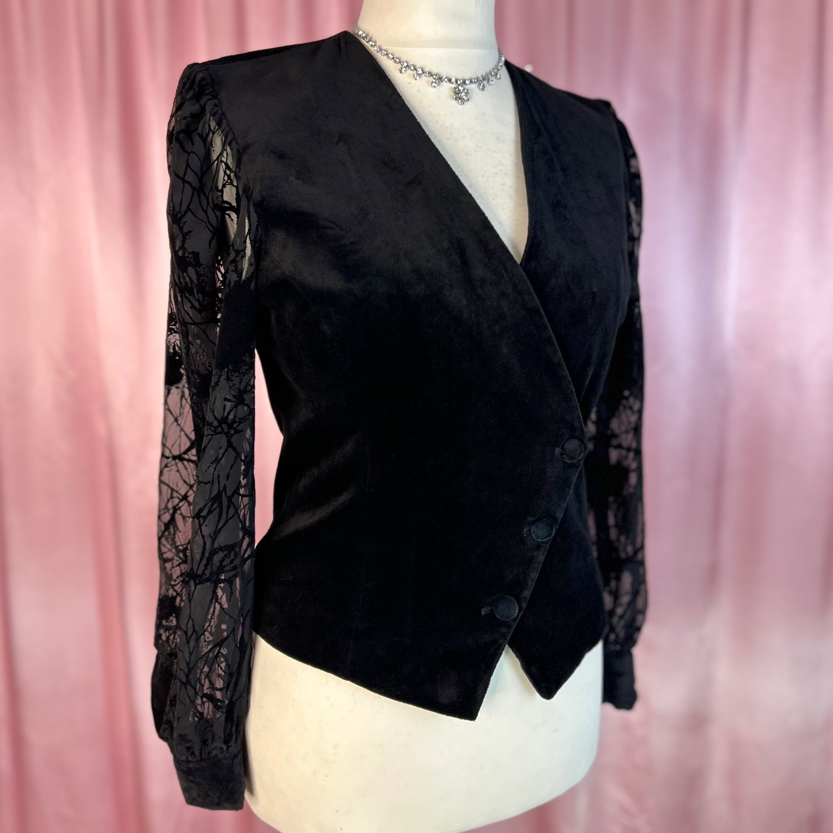 1980s Cotton velvet jacket, Unbranded, size 12