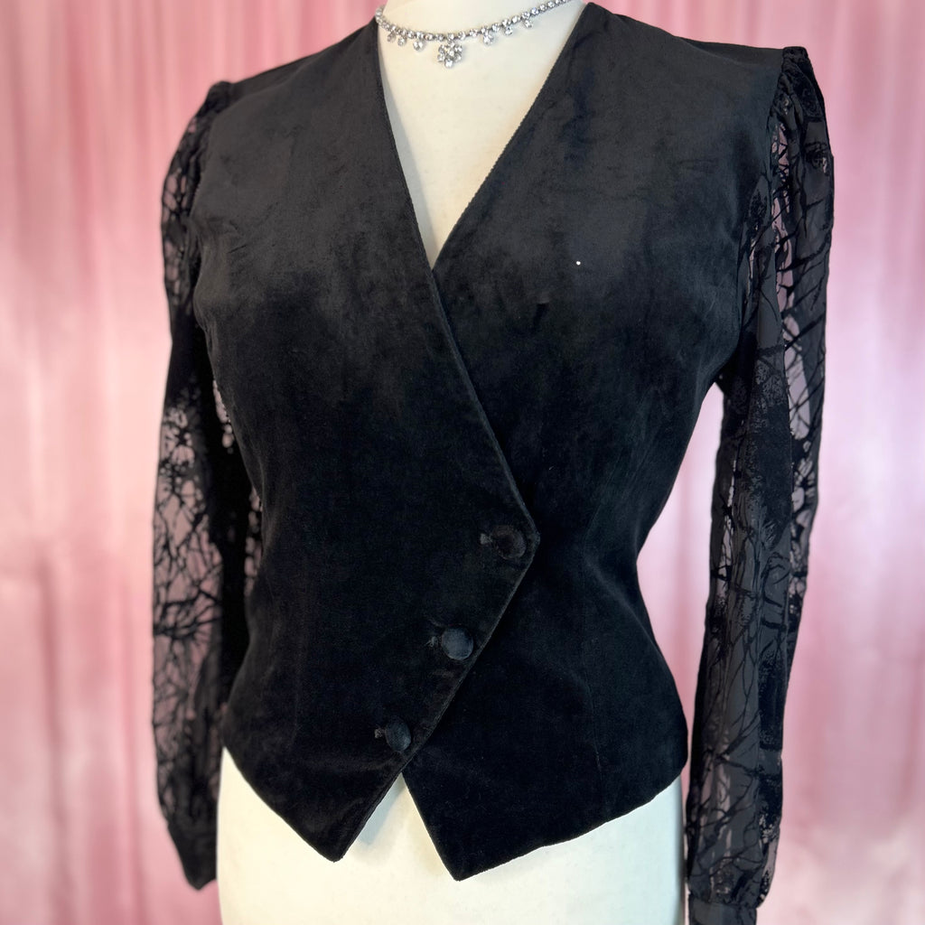 1980s Cotton velvet jacket, Unbranded, size 12