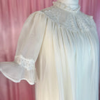 1960s Cream peignoir, by Lux Lux, size 12