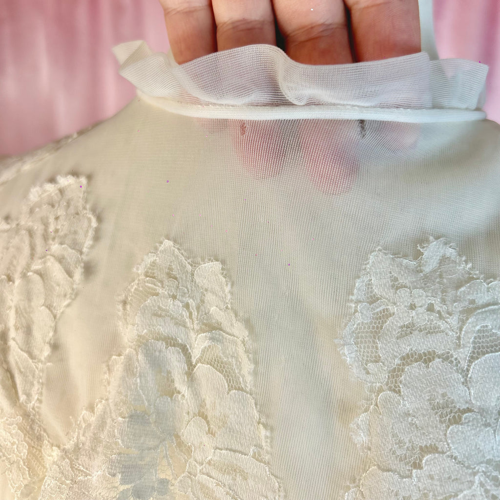 1960s Cream peignoir, by Lux Lux, size 12