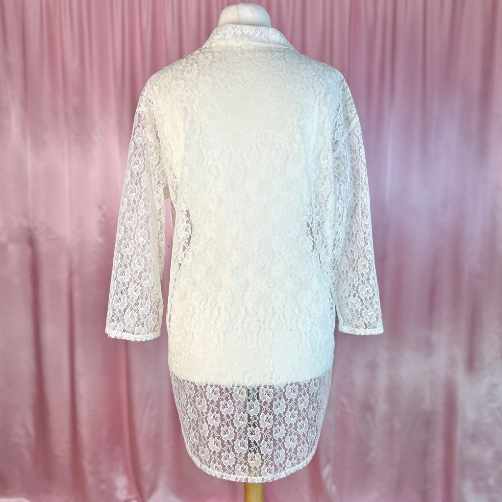 1980s oversize lace shirt, unbranded, size 14