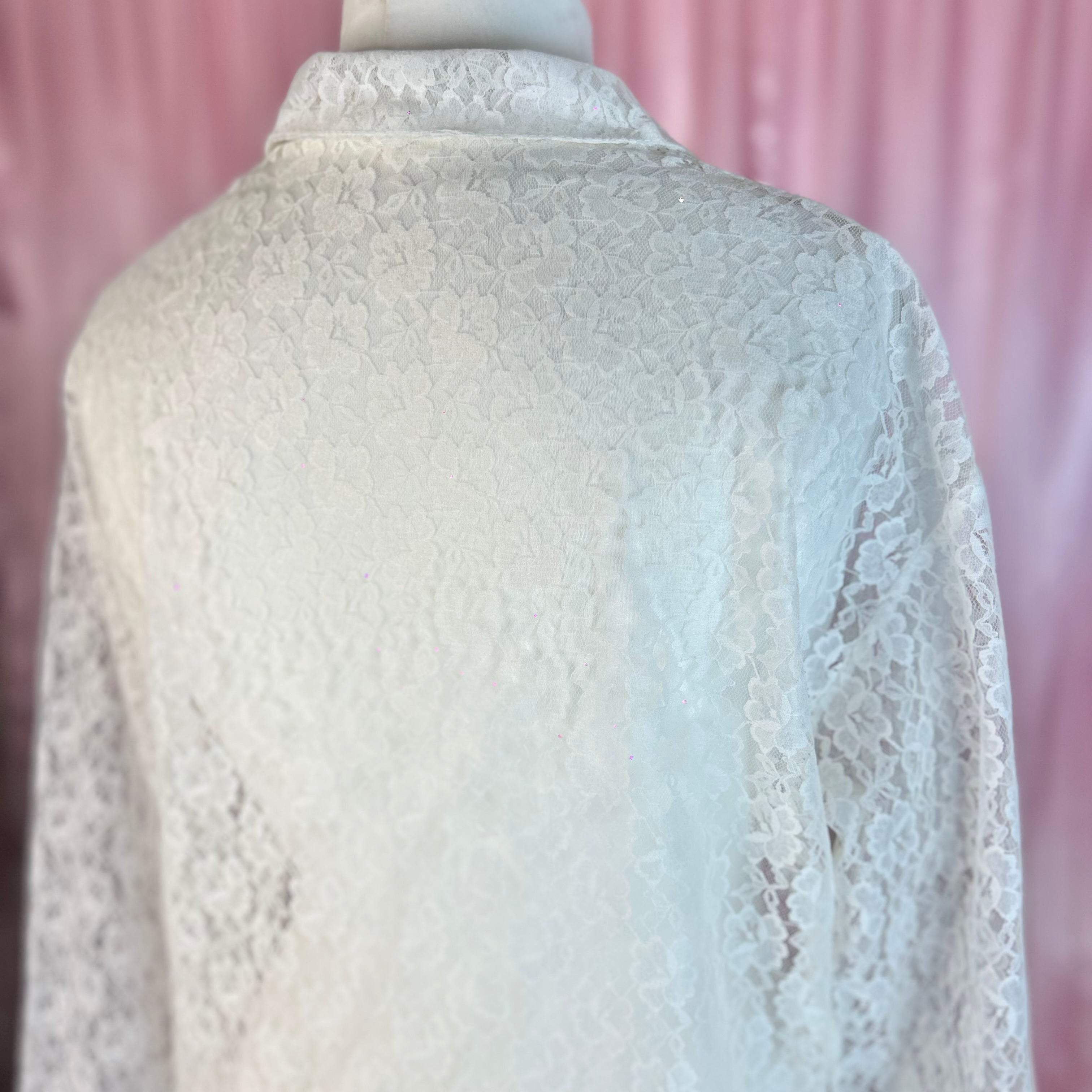 1980s oversize lace shirt, unbranded, size 14