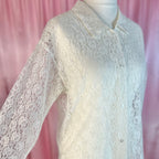 1980s oversize lace shirt, unbranded, size 14