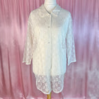 1980s oversize lace shirt, unbranded, size 14