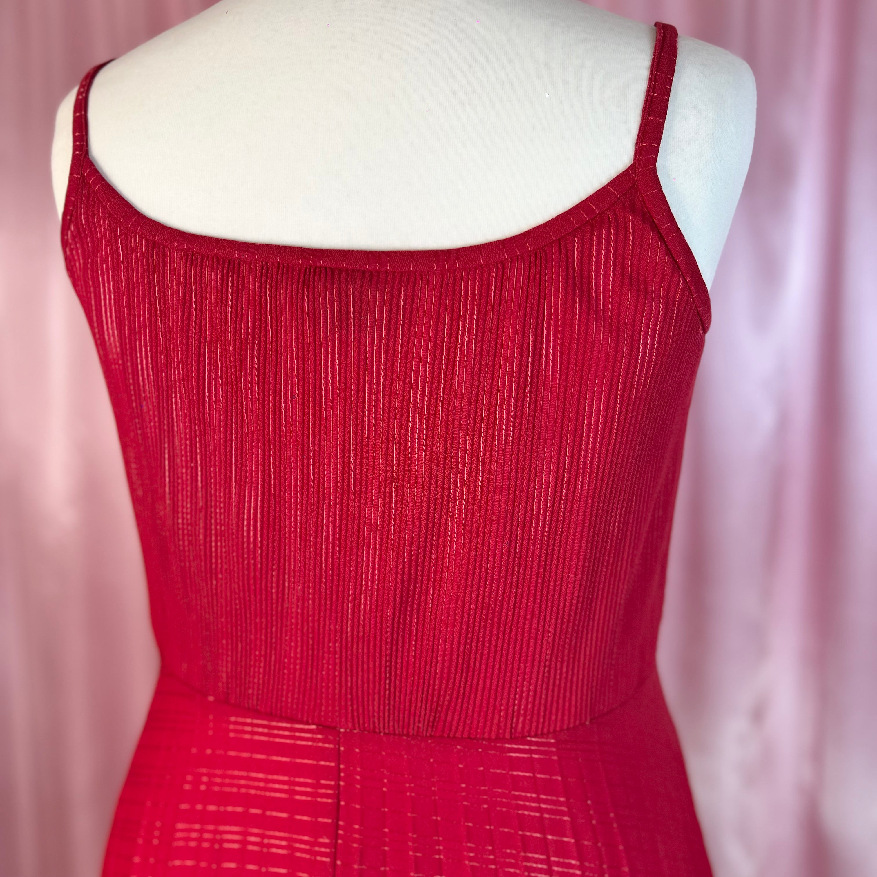 1970s Red maxi dress, by C&A, size 18/20