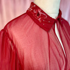 1970s Burgundy cover-up, unbranded, size 16