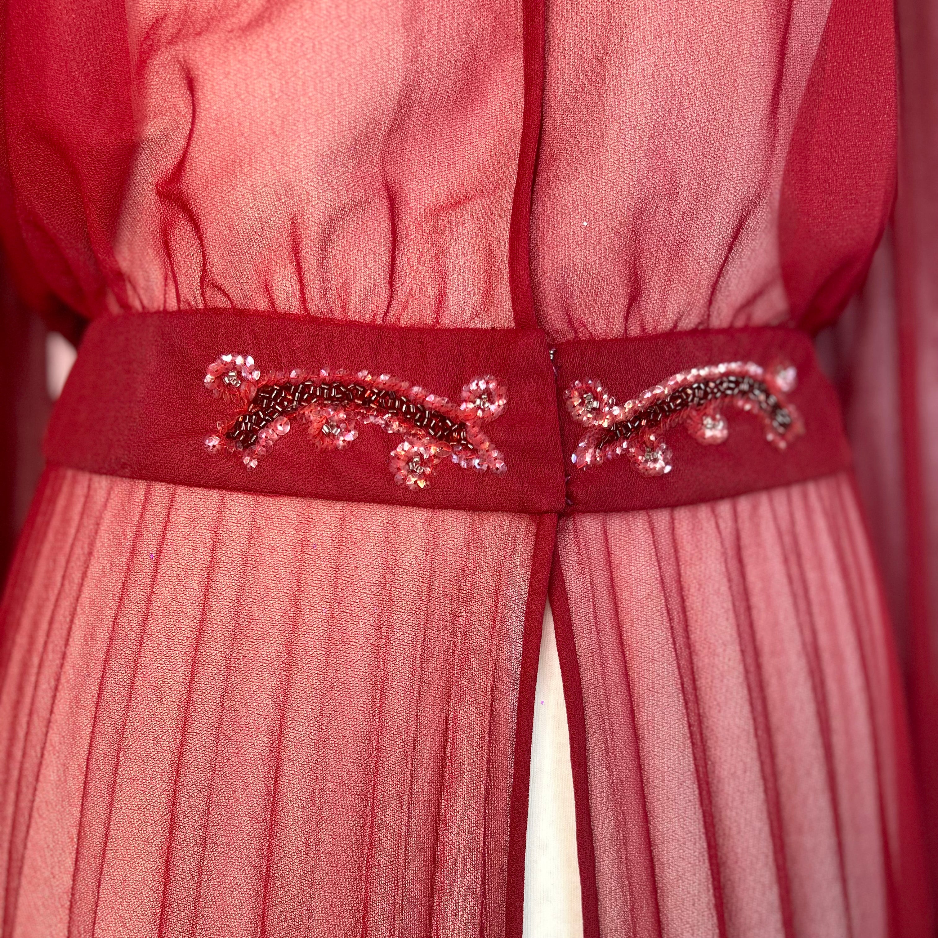 1970s Burgundy cover-up, unbranded, size 16