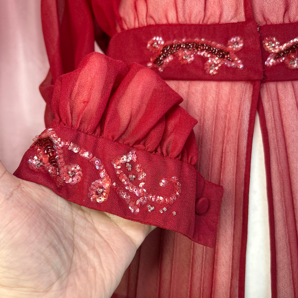 1970s Burgundy cover-up, unbranded, size 16