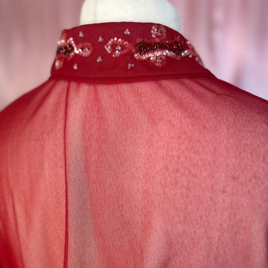 1970s Burgundy cover-up, unbranded, size 16