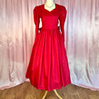 1980s Red silky dress, by Gianni Balenti, size 6/8