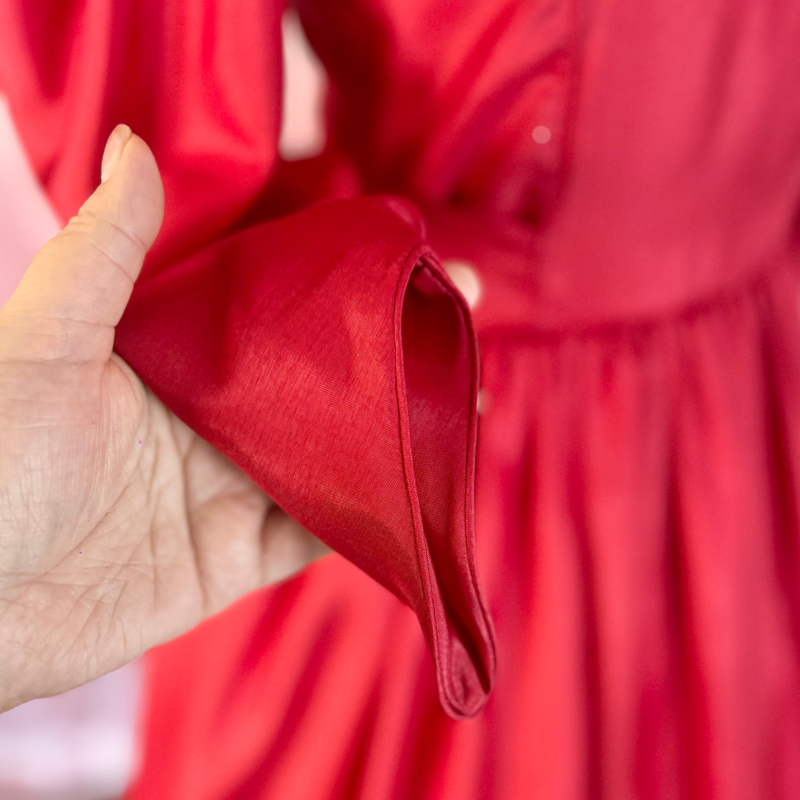 1980s Red silky dress, by Gianni Balenti, size 6/8
