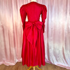 1980s Red silky dress, by Gianni Balenti, size 6/8