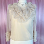 1950s Cream ruffled blouse, by Edith Hart, size 10