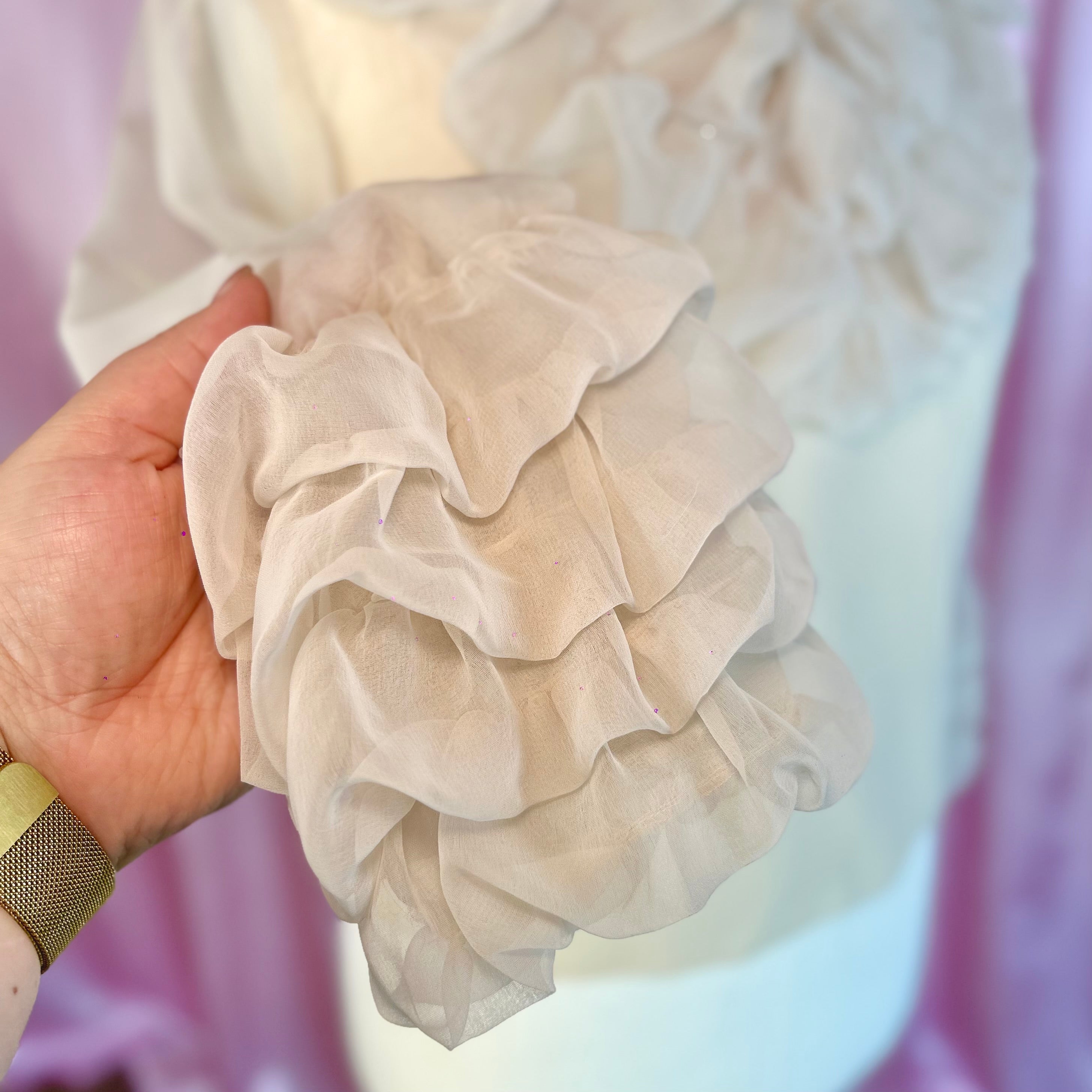 1950s Cream ruffled blouse, by Edith Hart, size 10