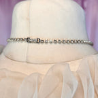 Silver 16” diamanté cluster necklace