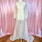 1970s Lace overgown with train, unbranded, size 8