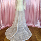 1970s Lace peignoir with train, unbranded, size 8
