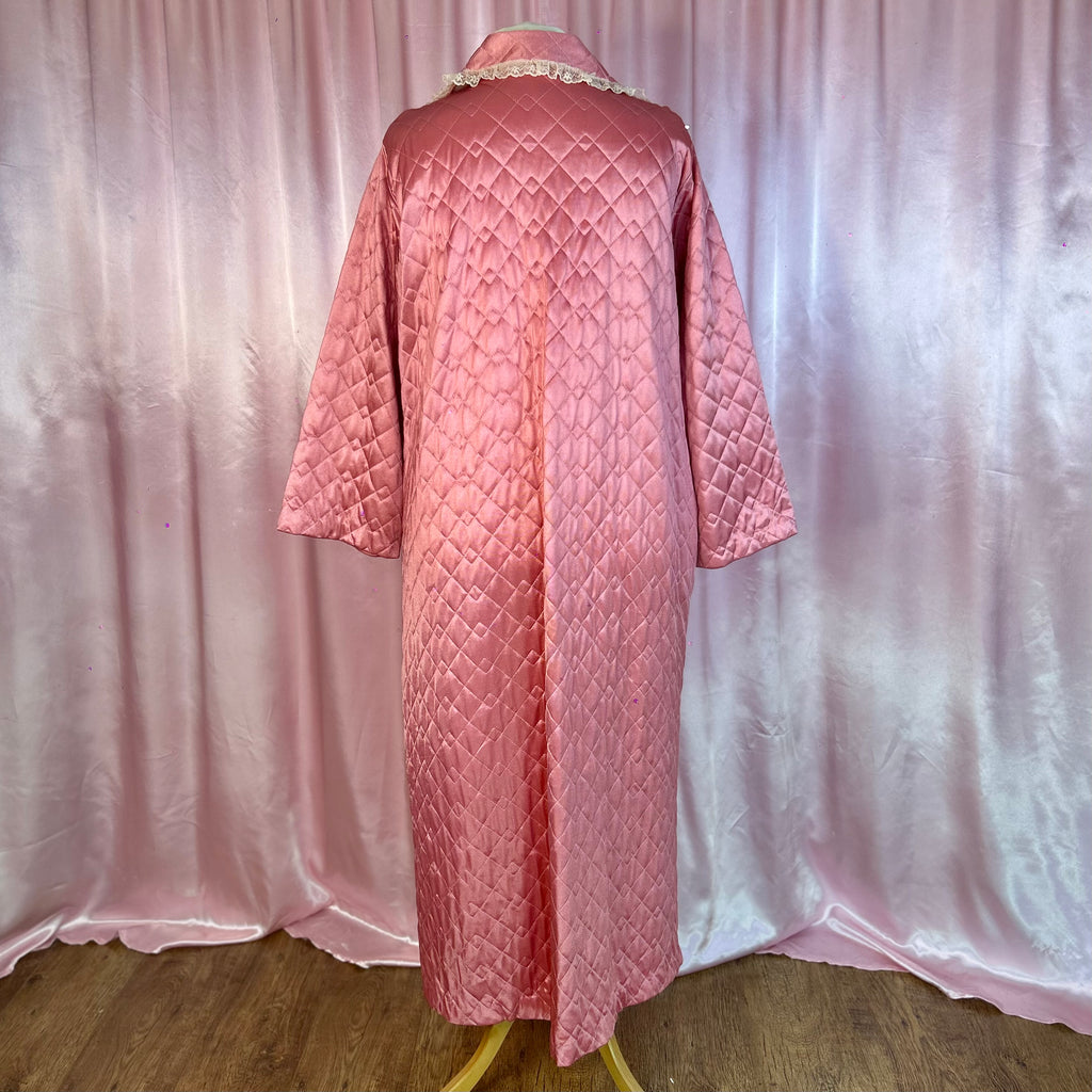 1970s Satin quilted housecoat, by Evans, size 22