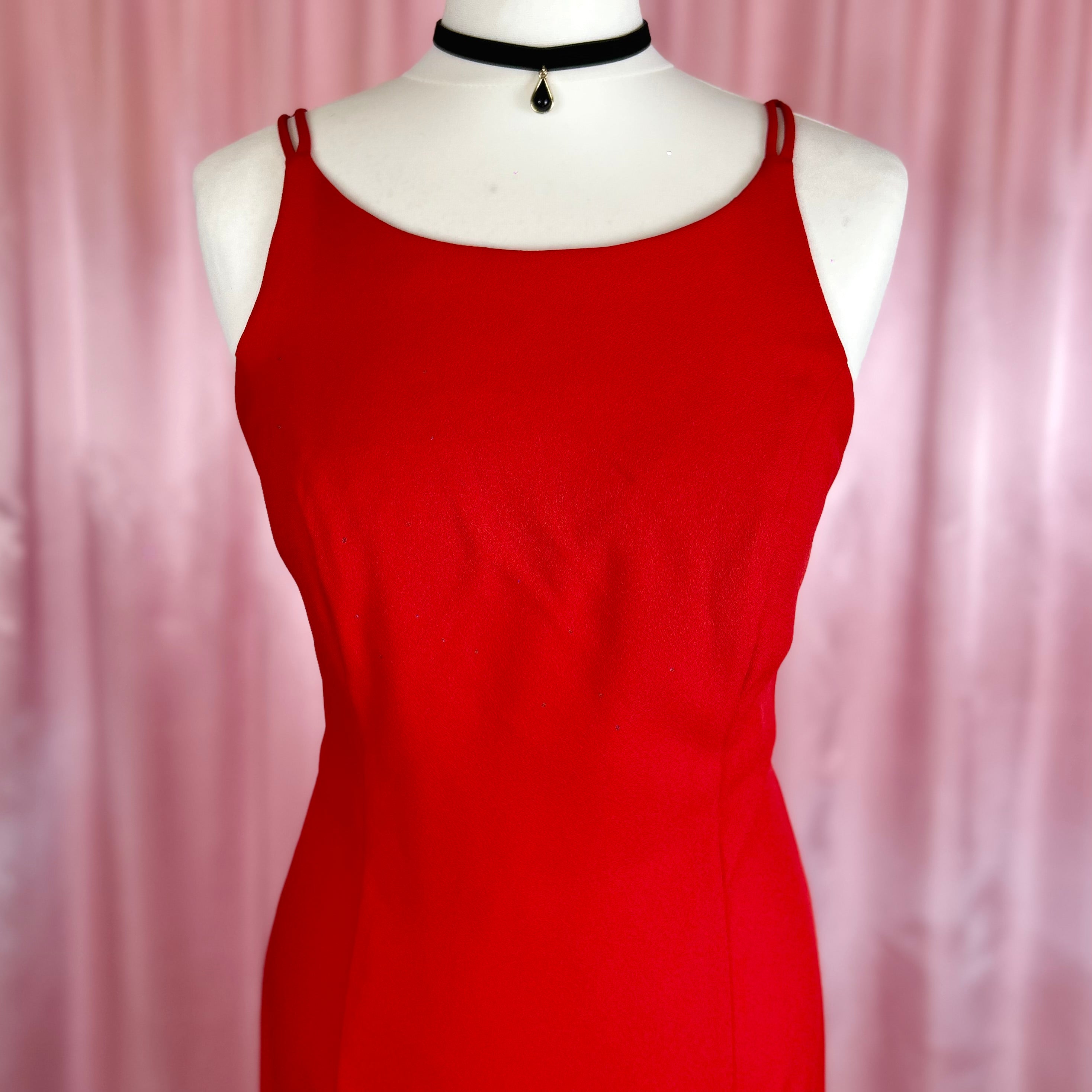 1990s Red Maxi dress, by Opera @ Richards, size 10