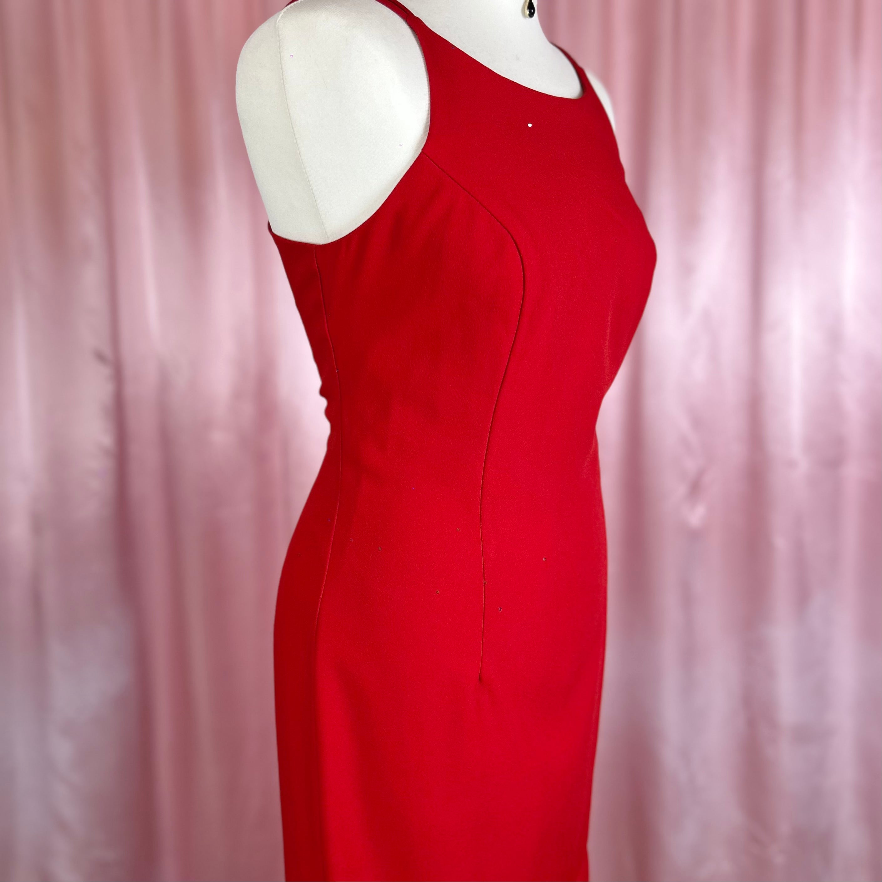 1990s Red Maxi dress, by Opera @ Richards, size 10