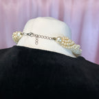 Statement pearl effect medallion necklace