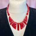 17” Marbled Red lucite necklace