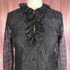 1960s Black lacey top, by Janet Colton, size 8