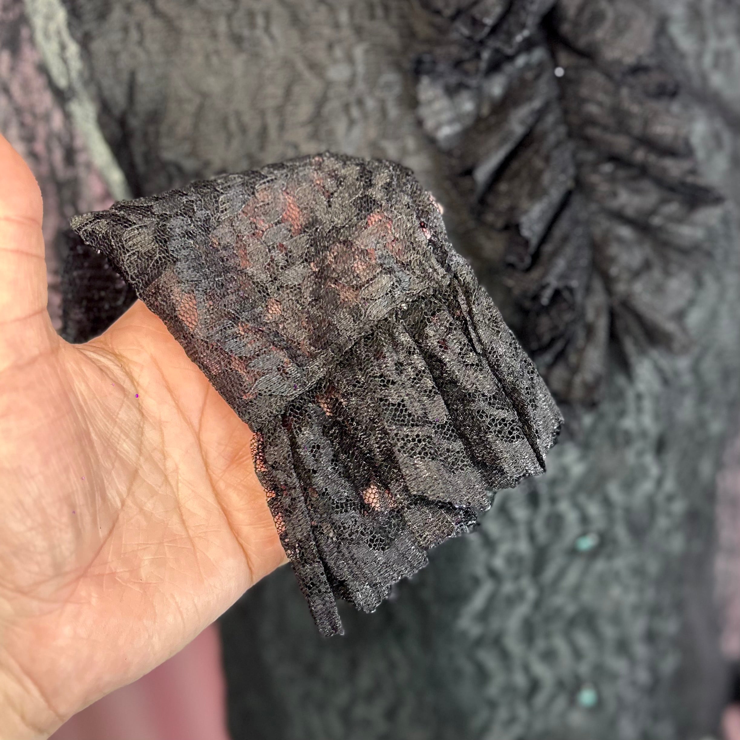 1960s Black lacey top, by Janet Colton, size 8