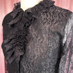1960s Black lacey top, by Janet Colton, size 8
