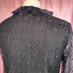 1960s Black lacey top, by Janet Colton, size 8