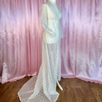 1970s Lace overgown with train, unbranded, size 8