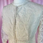 1970s Lace overgown with train, unbranded, size 8
