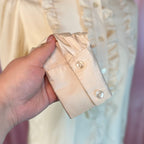 1980s Cream ruffle blouse, by Etam, size 8