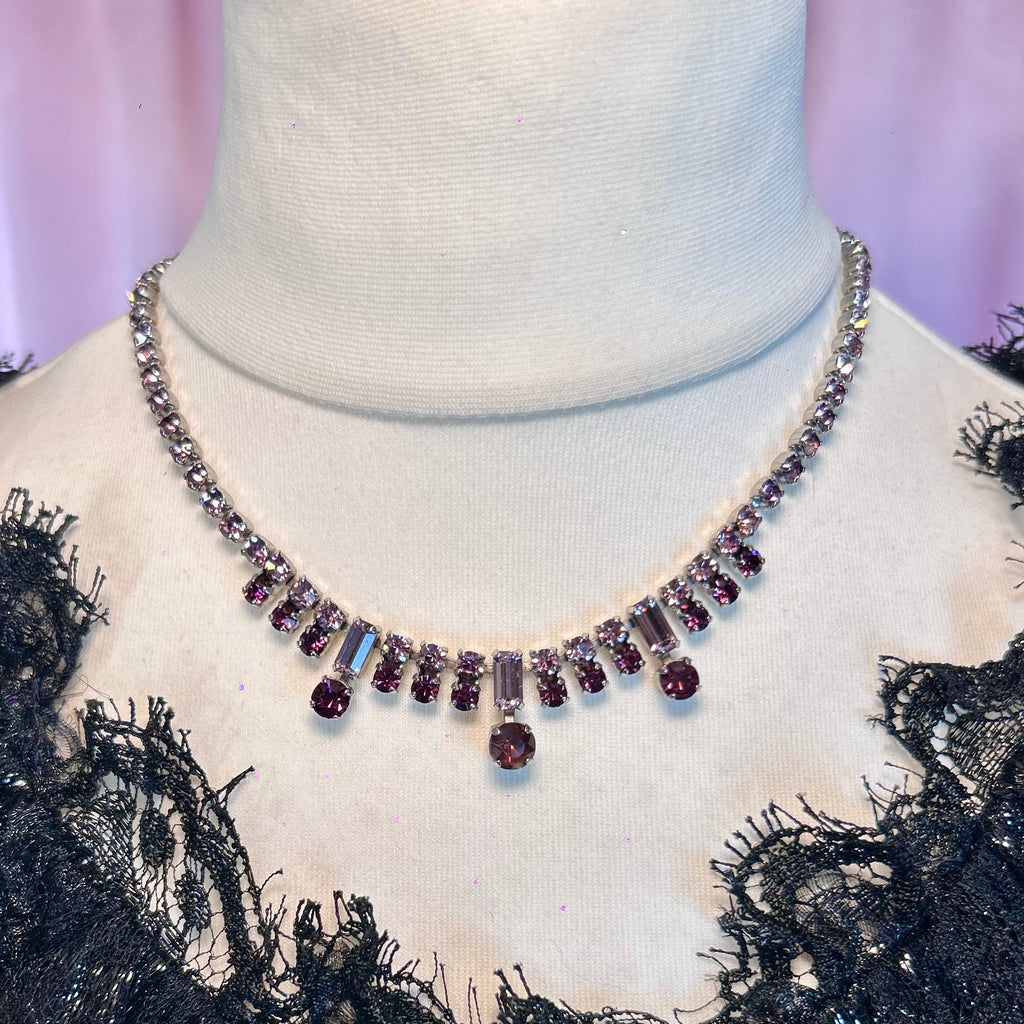 15” Lilac & Purple diamanté necklace