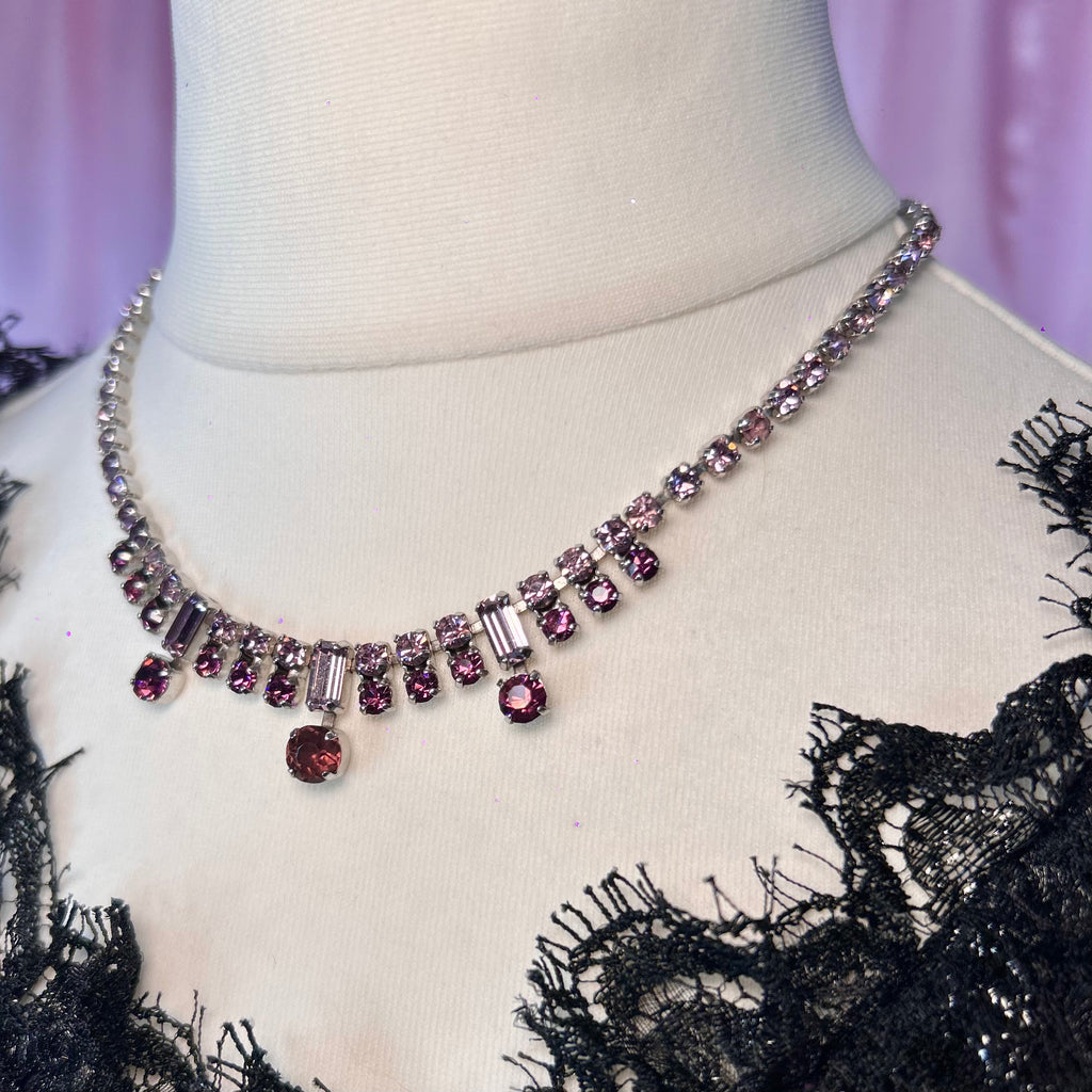 15” Lilac & Purple diamanté necklace