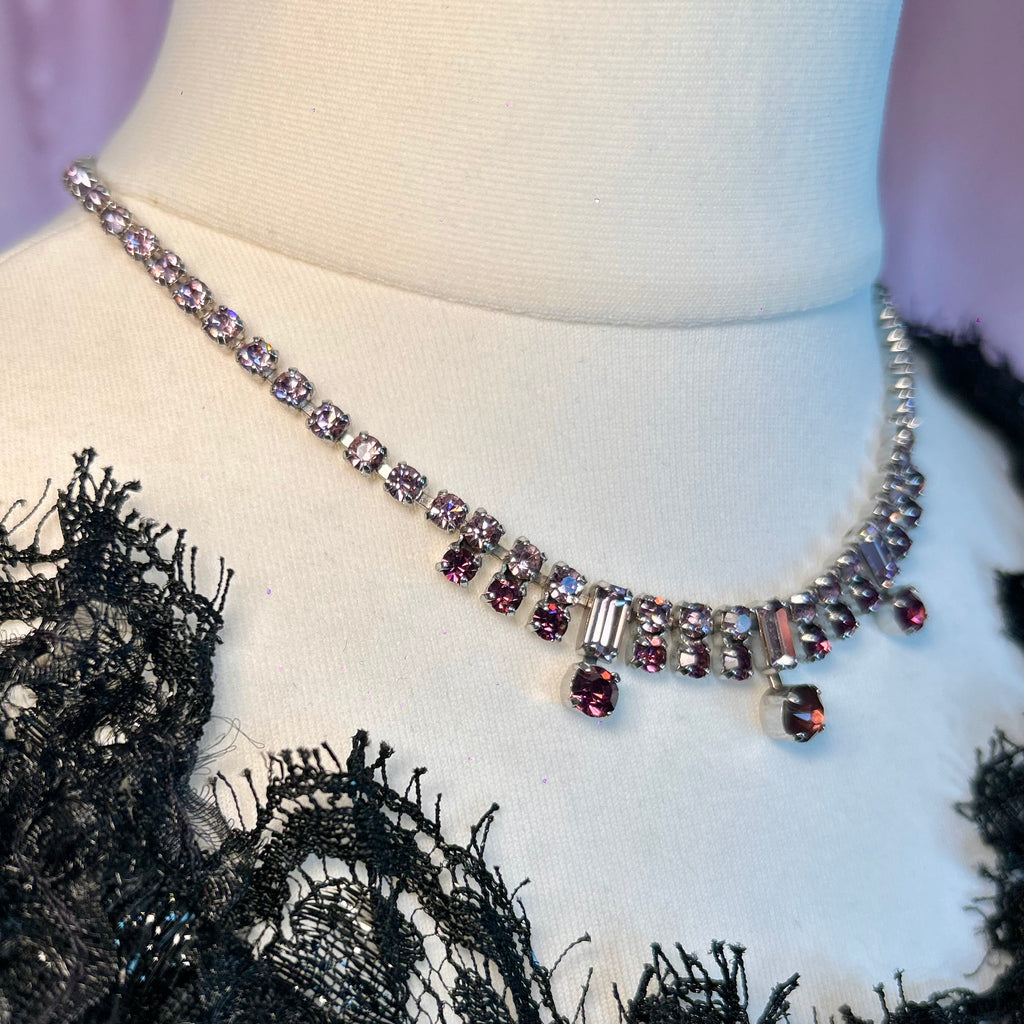 15” Lilac & Purple diamanté necklace