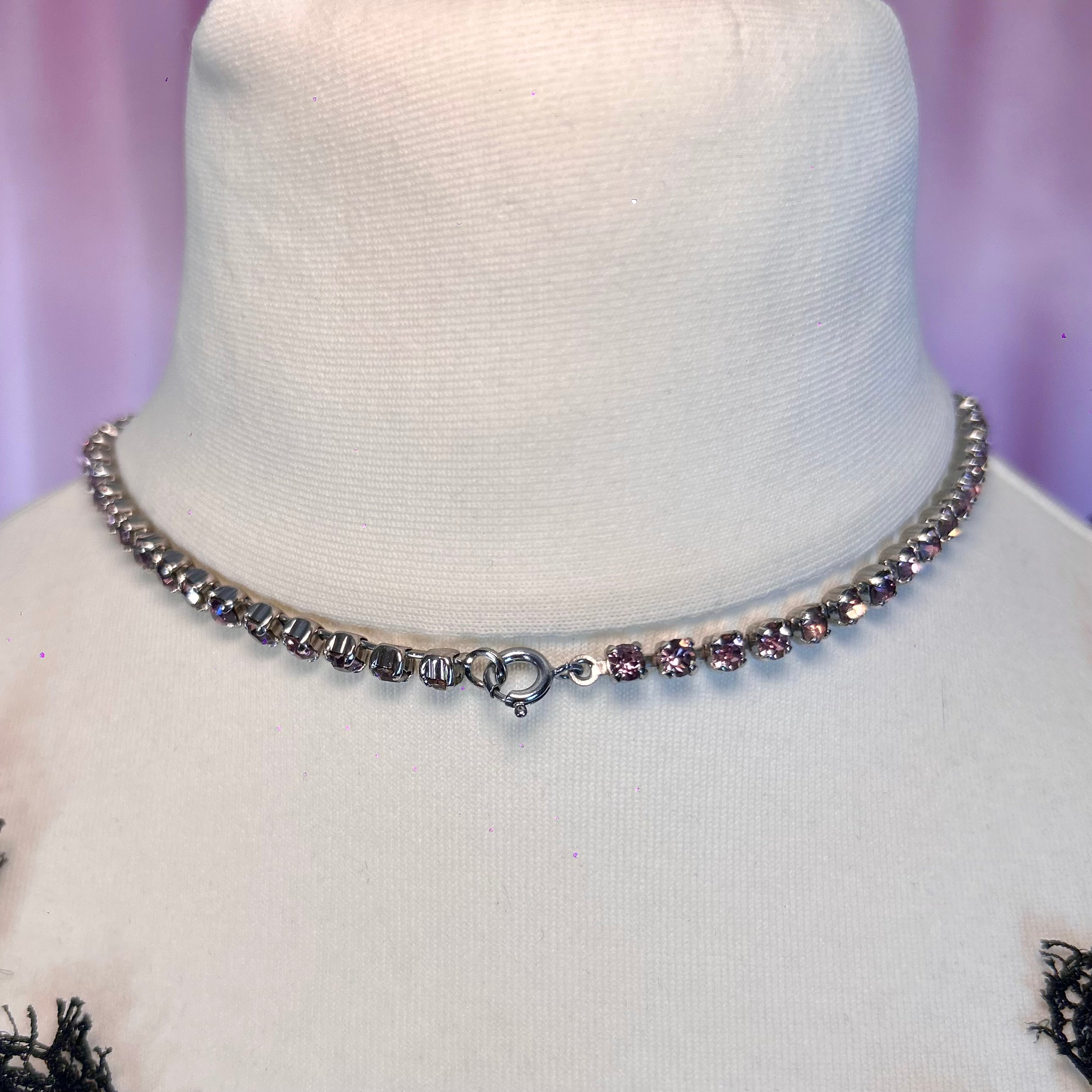 15” Lilac & Purple diamanté necklace