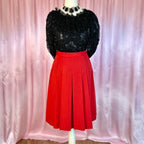 1970s Red pleated skirt, by Cacharel, size 6