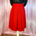1970s Red pleated skirt, by Cacharel, size 6